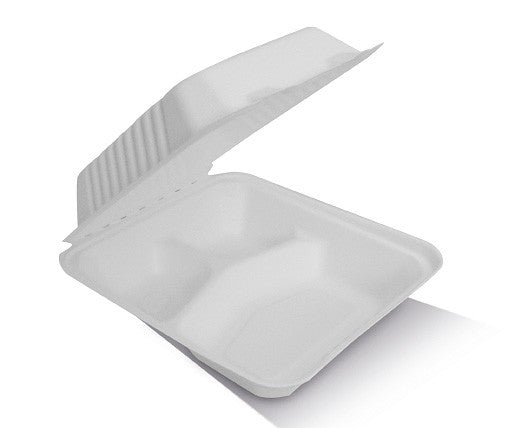 White plastic container with a lid on a white background