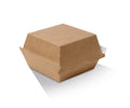 Brown paper burger box on a white background