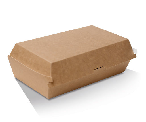 Brown paper food container on a white background