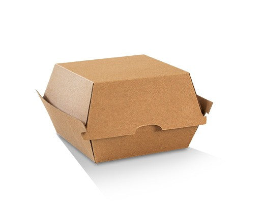 Brown paper food container on a white background