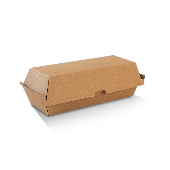 Brown paper food container on a white background