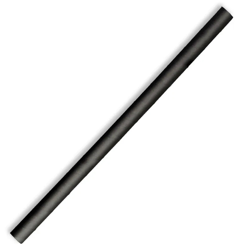 Black cylindrical straw 10mm on a white background